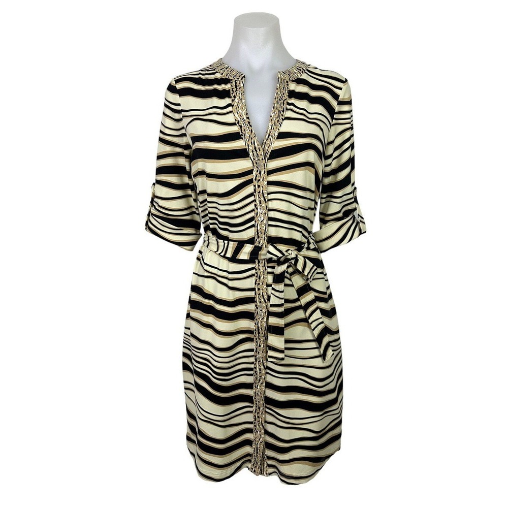 J. McLaughlin Multi Animal Print Belted Dress M